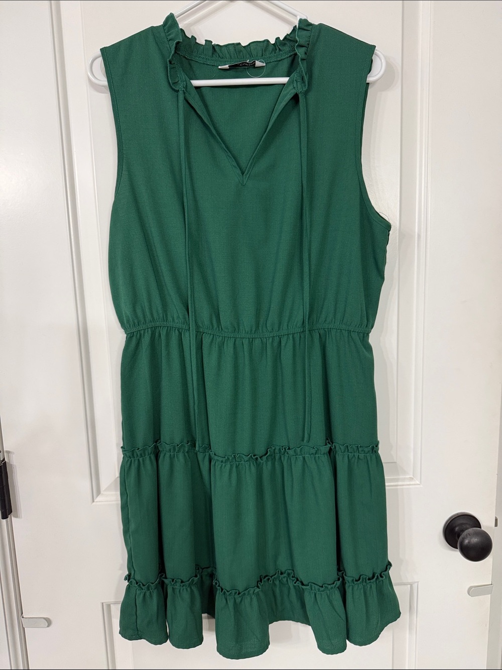 Cupshe Emerald Green Sleeveless Tiered Ruffle Dress